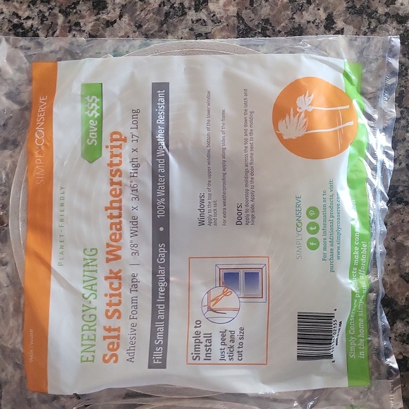 Lot of 2 self stick weatherstrip new in package Adhesive Foam Tape - Picture 2 of 4